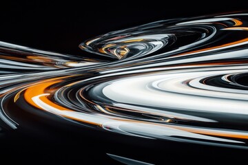 Wall Mural - Abstract Swirling Light Orbits in Dark Background