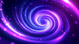 幻想的なパープルとブルーの光が交錯するスパイラル背景
