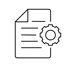 Gear linear icon.
Settings for mobile app development, software tool interfaces and optimization panels. Vector illustration