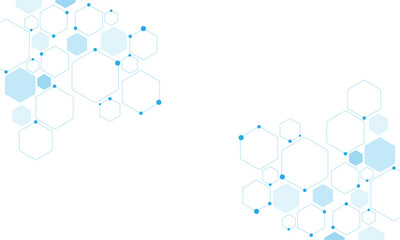 science network pattern blue hexagonal abstract background. big data visualization structure element