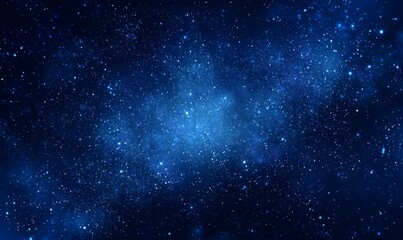 Wall Mural - Dark Blue Cosmic Background with Glimmering Stars
