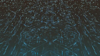 Wall Mural - digital futuristic 3d background/ animation of a technology background animation with 3d plane and f