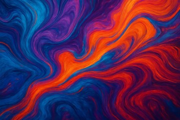 Wall Mural - Abstract swirling colors of blue orange purple and red in dynamic fluid effect Artistic illustration