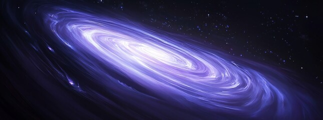 Wall Mural - Purple and Blue Spiral Galaxy in Dark Space