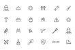 © Authay - Construction and repair tools line icon set, industry and labor outline symbols