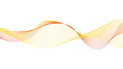 Wall Mural - abstract orange and yellow wave design on white background