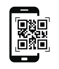 a modern smartphone displayed beside a bold red-framed qr code with “scan me” text, emphasizing digi
