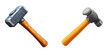 © -DEAR- - Two hammers with wooden handles positioned diagonally