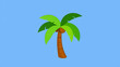 © klimoha237 - Cartoon Palm Tree: A Whimsical Tropical Icon on a Bright Blue Background