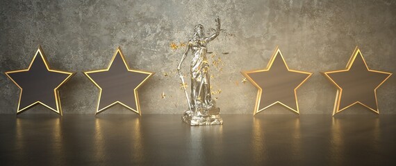 Sticker - 3D illustration - Lady Justice Statue Stardust.