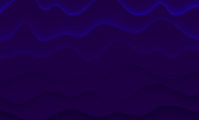 Canvas Print - dark purple wavy abstract background with smooth gradient layers