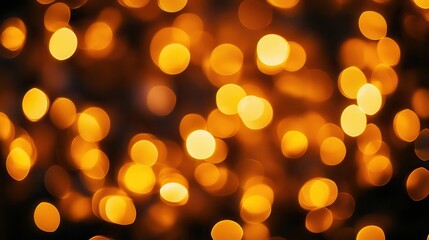 Wall Mural - soft glowing orange lights on dark background for festive mood