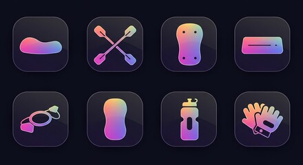 Pastel Gradient Sports Icons Set