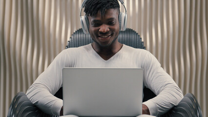 futurism african american man male programmer developer smiling cyber data guy in white futuristic r
