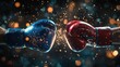 © Mariquita vector - Impact of boxing gloves creates explosive sparks in a dynamic background during a high-energy match