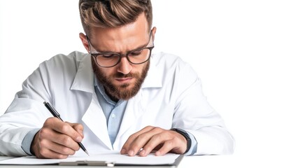 a cryptography expert writing secure decryption protocols for digital communication, white isolated 