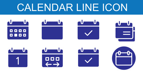 Wall Mural - calendar icon set. calendar planner icons for app, website, ui. reminder organizer event signs. busi