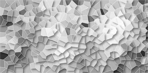 Wall Mural - 3d shadow effect, light gray geometric wattled mosaic pattern. crystal mosaic and tiles background p