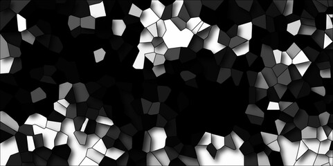 Wall Mural - broken quartz modern black and white geometric creative background with shadows. seamless pattern mo