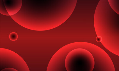 Wall Mural - red abstract modern geometric background with circles. vibrant color gradation minimalist compositio