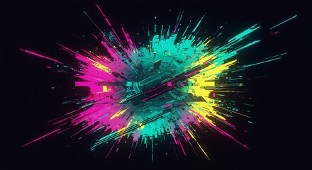 Glitched data pattern with vibrant colors