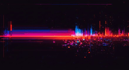 Glitched data pattern with vibrant colors