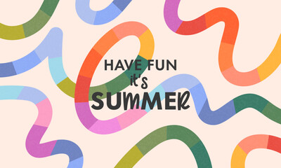 Wall Mural - summer vector illustration with bright rainbow lines.abstract background with multicolored dynamic s