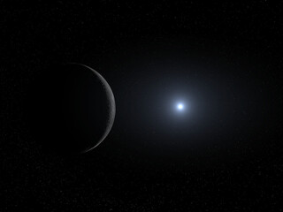 Wall Mural - planet x , planet nine , ninth planet of the solar system 3d rendering illustration