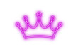 © SharminAkter - Purple pink neon crown icon with glowing effect on transparent background for queen king prince princess royalty monarchy casino club signboard vector design element