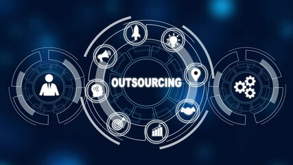 Outsourcing Human Resources. Business, Technology, Internet and networking concept. Abstract Technology background.