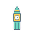 © Zubaraj - Stylized minimalist illustration of the Big Ben clock tower in London England