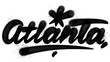 © dirtyfellas - Graffiti tag 'ATLANTA' Handmade with black spray paint texture and drip effect. Raw, edgy street art design, perfect for urban graphics, hip-hop posters, and graffiti projects.