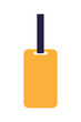 © Monika Jurczyk - Orange luggage tag vector illustration with navy blue strap isolated PNG. Travel baggage label for airline identification and airport use. Perfect for vacation design projects and travel branding. PNG
