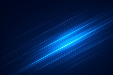 Wall Mural - digital science illustration with blue light stripes and blur futuristic technology background in mo
