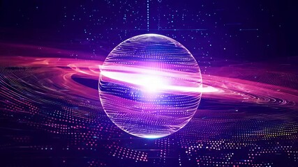 Wall Mural - abstract cosmic sphere: digital universe