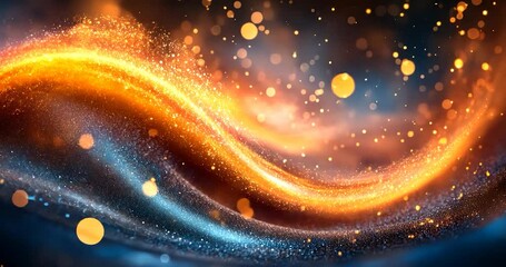 Wall Mural - abstract swirling glitter with warm and cool tones, bokeh effect.