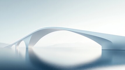 Wall Mural - abstract modern bridge over water, tranquil scene, minimalist style, possible use backgrounds for di