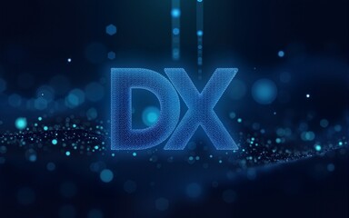 DX (Digital Transformation) motif web banner illustration. High quality