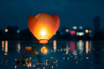 Wall Mural - Lamp at Night - Oriental Influence.