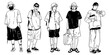 © Rasyid - Monochrome Vector Set of Trendy Urban Fashion People