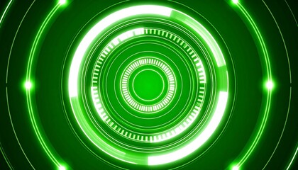 Wall Mural - futuristic digital green circles graphic design