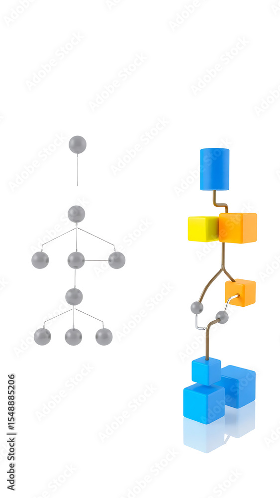 Vector Icon Disconnected Org Chart organization chart icon vector, hierarchy diagram illustration, org ...