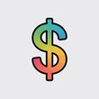© Alvi - Colorful Gradient Dollar Sign Icon Flat Style Design Element Rainbow Hues Financial Symbol dollar symbol