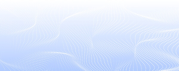 Wall Mural - white waves abstract background. big data visualization on bright space with dotted lines effect dec