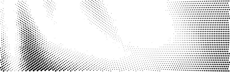 Wall Mural - Abstract wave lines halftone pattern. Black and white vector illustration	