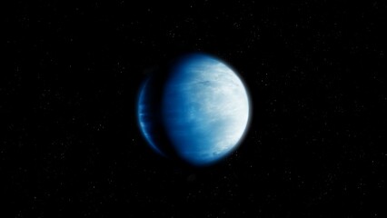 Wall Mural - realistic extrasolar planet. exoplanet with water on the surface and oxygen in the atmosphere. super