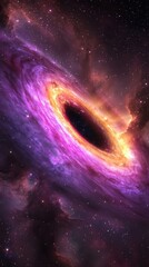 Wall Mural - swirling accretion disk around a black hole in deep space universe cosmos galaxy black hole gravity