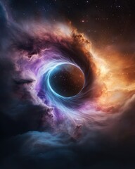 Wall Mural - abstract cosmic swirl nebula with central portal nebula cosmic abstract portal space cosmos universe