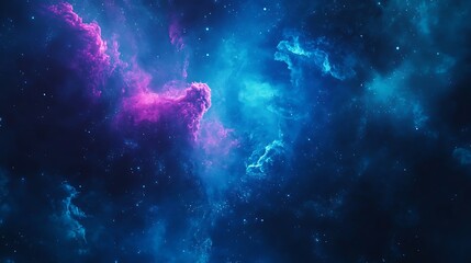 Wall Mural - Breathtaking cosmic nebula background with vibrant blue and purple hues creates celestial space scene