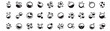 © RosieLily - Bubble foam icon set. Vector glyph pictograms of water bubbles, sparkle, cleanliness, air movement, effervescent, underwater black silhouette illustration